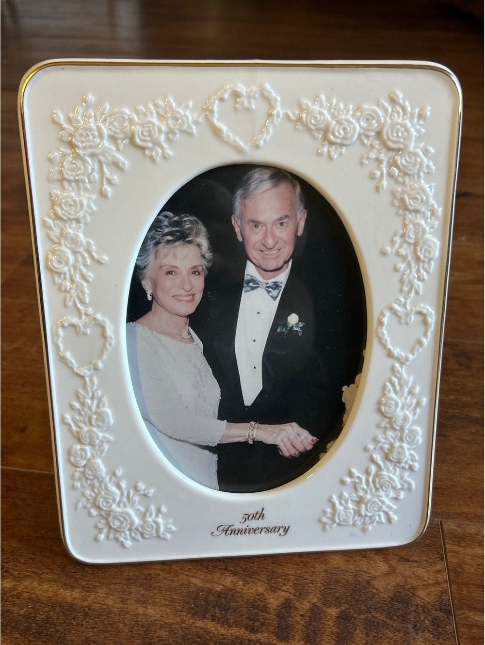 Vintage 50th Anniversary Decorative Photo Frame with Floral Design